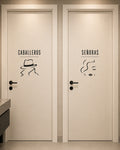 Vinilos para puertas de baño · Caballeros y Señoras